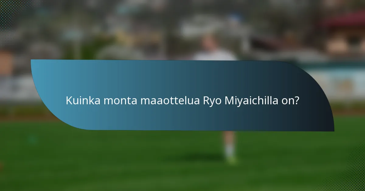 Kuinka monta maaottelua Ryo Miyaichilla on?