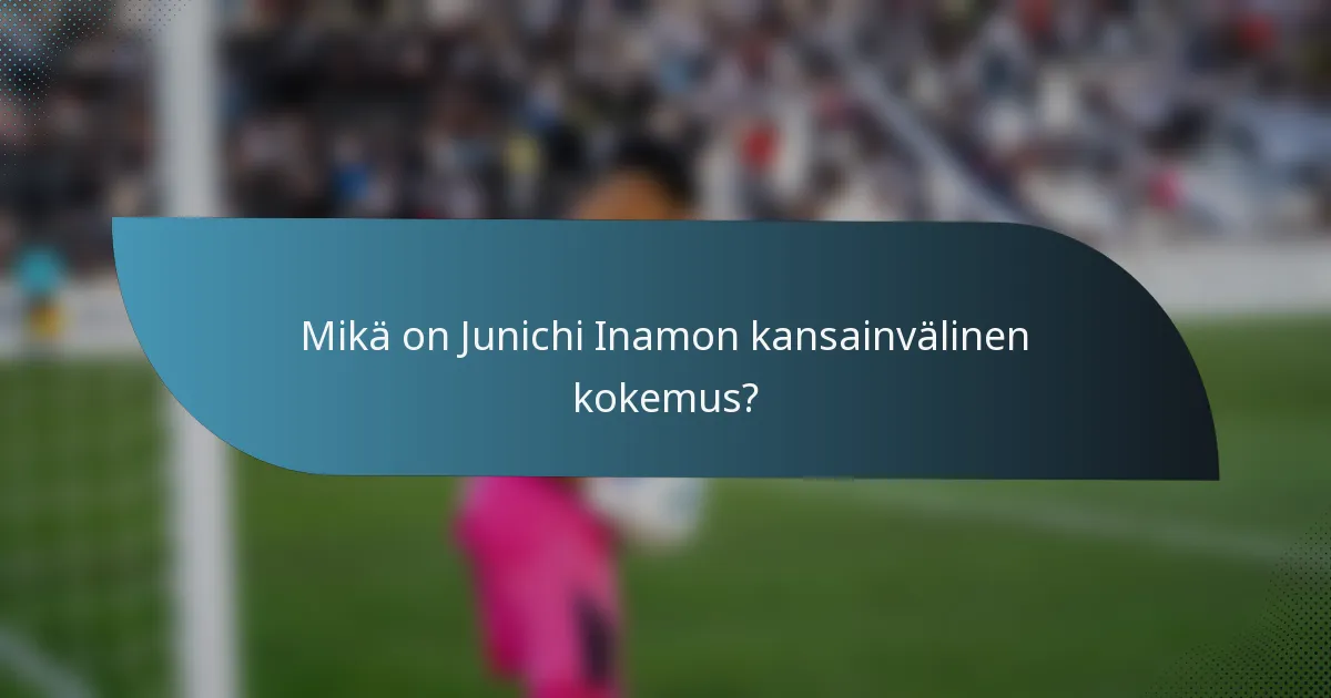 Mikä on Junichi Inamon kansainvälinen kokemus?